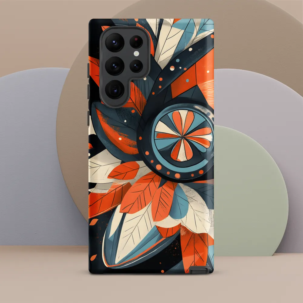 Floral Symphony in Orange and Teal