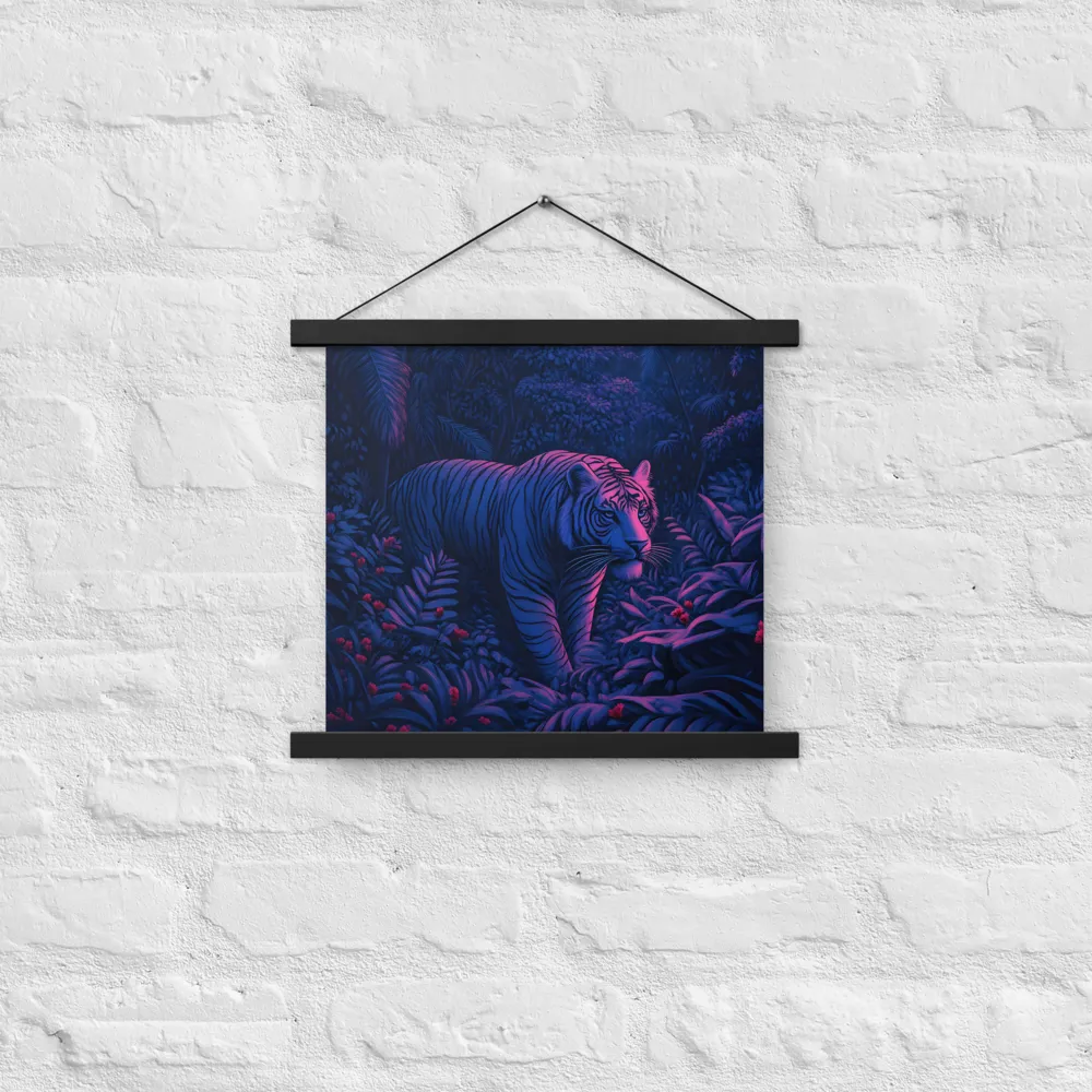 Mystic Prowler: The White Tiger in the Jungle | Poster With Black Wood Hanger | 14″×14″