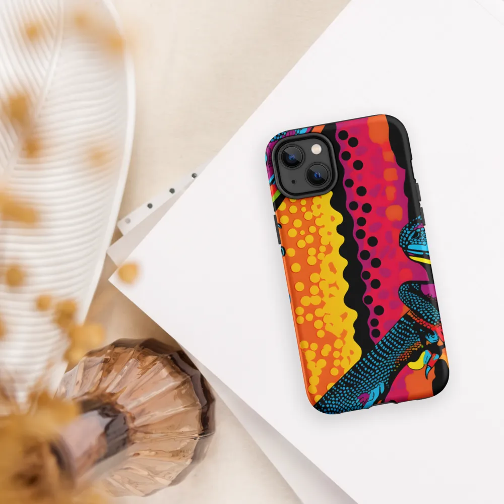 Colorful Encounters: The Playful Geckos | Phone Case |  14 Plus | Tough Case | Matte