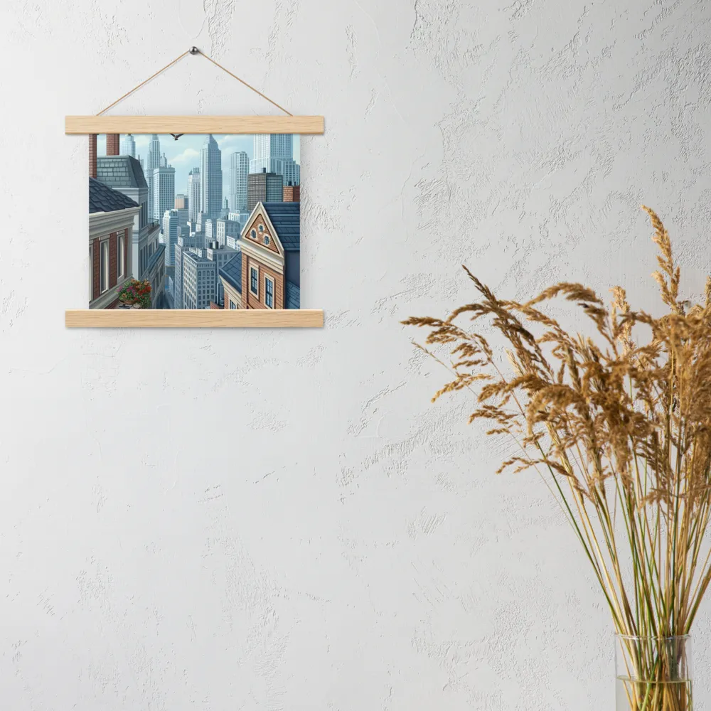 Urban Symphony | Poster With Oak Wood Hanger | 10″×10″