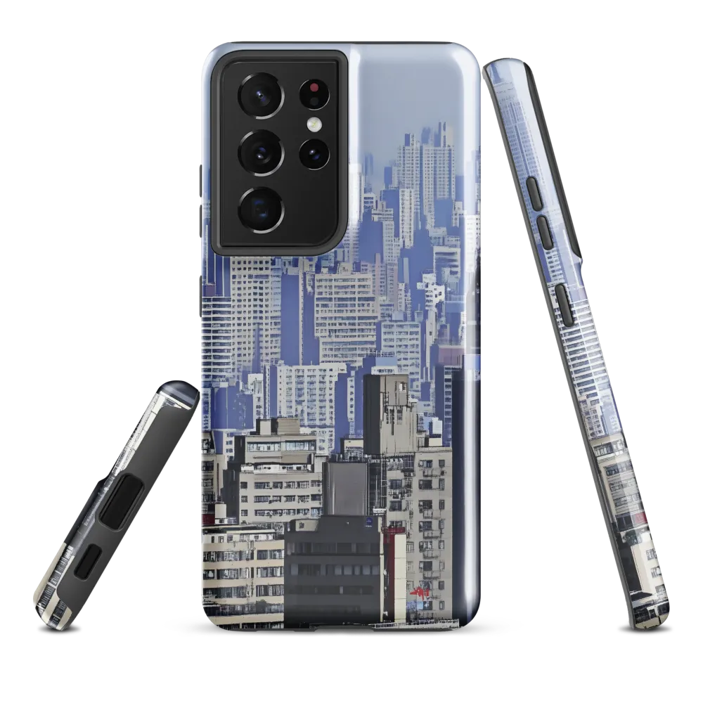 Urban Symphony: A Cityscape in Blues and Grays
