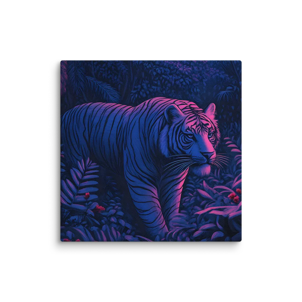Mystic Prowler: The White Tiger in the Jungle | Canvas | 6″×6″
