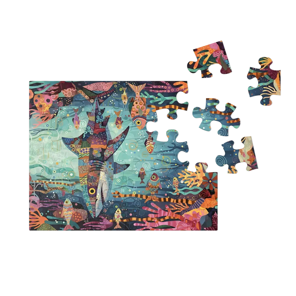 Patchwork Reef Shark 
 Jigsaw Puzzle in Tin Box