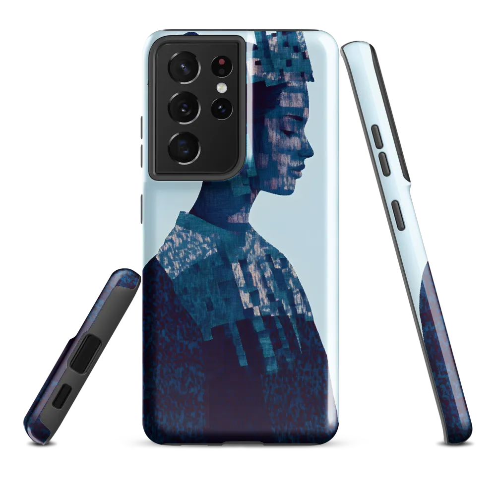 Digital Portrait in Abstract Blue