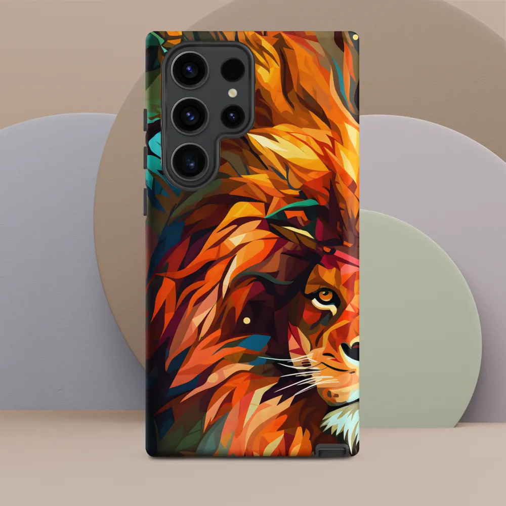 Majestic Gaze: The Polygonal Lion
