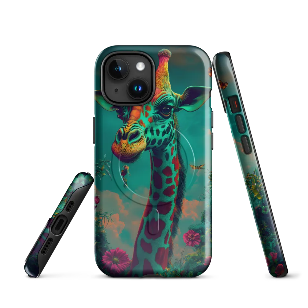 Whimsical Giraffe Among Blossoms