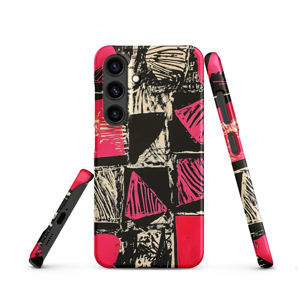 Geometric Symphony in Pink and Black