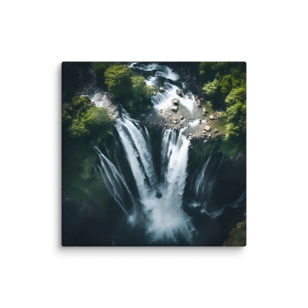 Nature's Power: The Cascading Waterfall | Canvas | 28″×28″