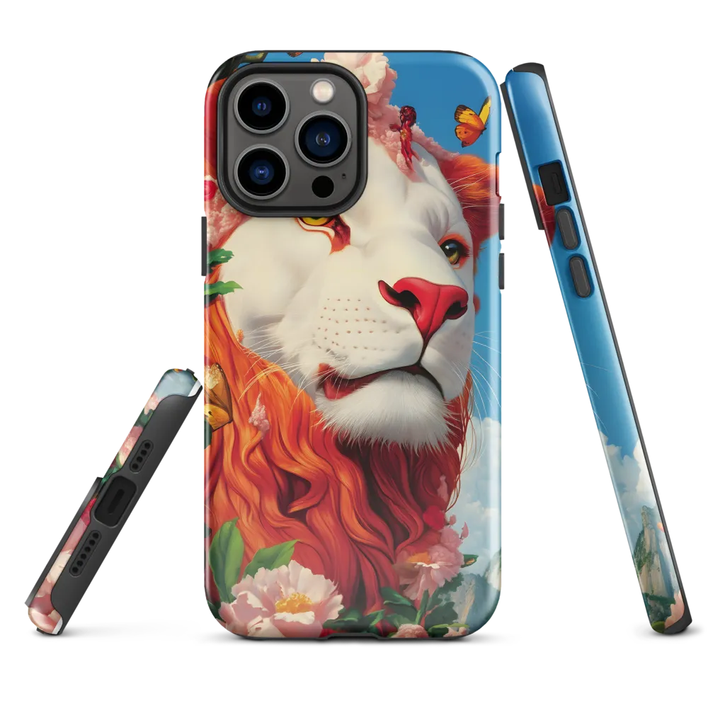 Majestic Lion Amidst Floral Splendor