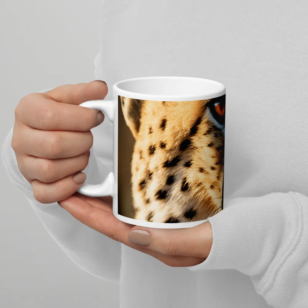 The Intense Gaze of the Cheetah | Mug with White inside | 11 oz