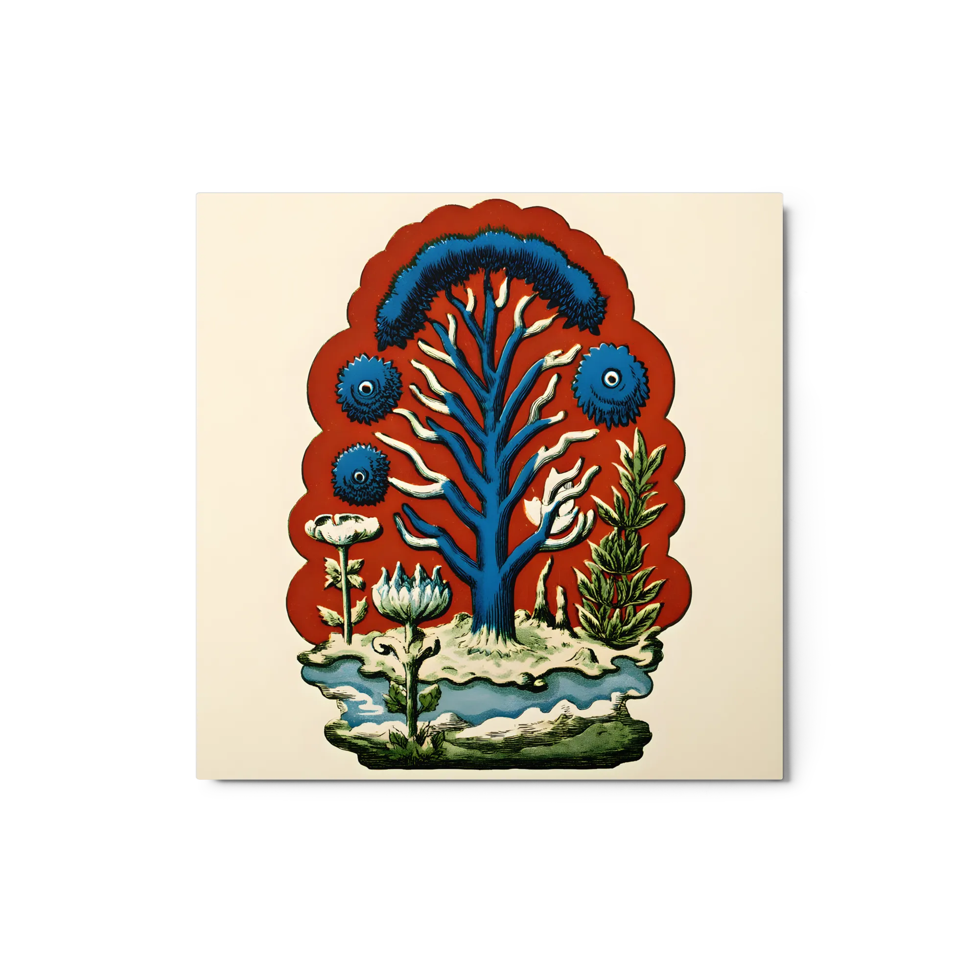 Azure Arbor 
 Metal Print | 12″x 12″