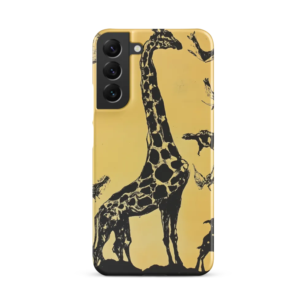 Whimsical Harmony of Giraffe and Birds