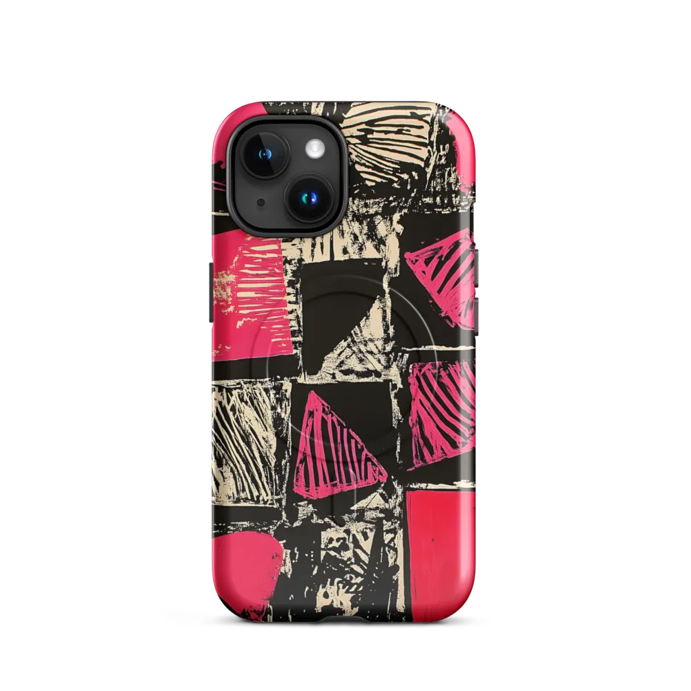 Geometric Symphony in Pink and Black