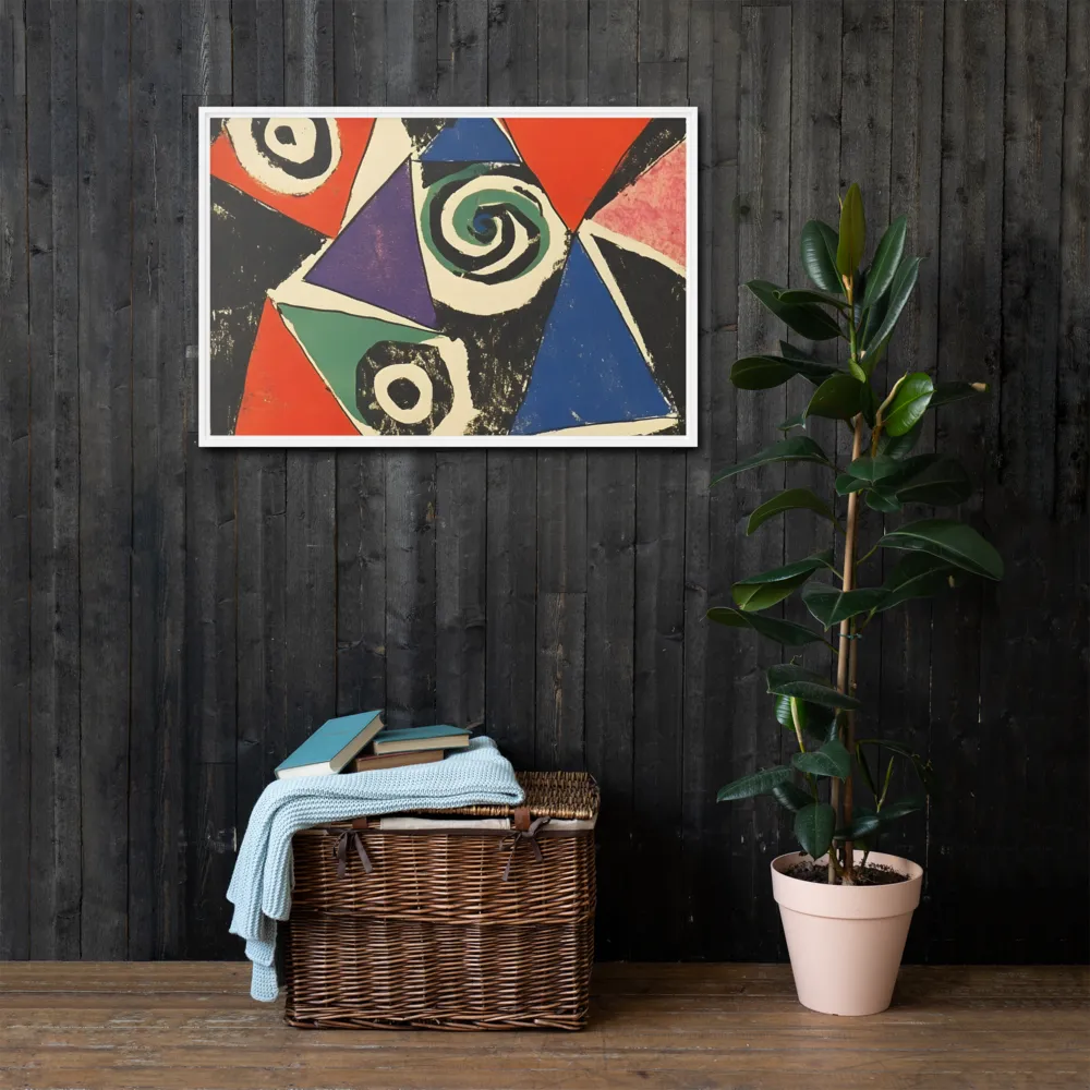 Dynamic Geometric Abstraction | Canvas with White Frame | 24″×36″