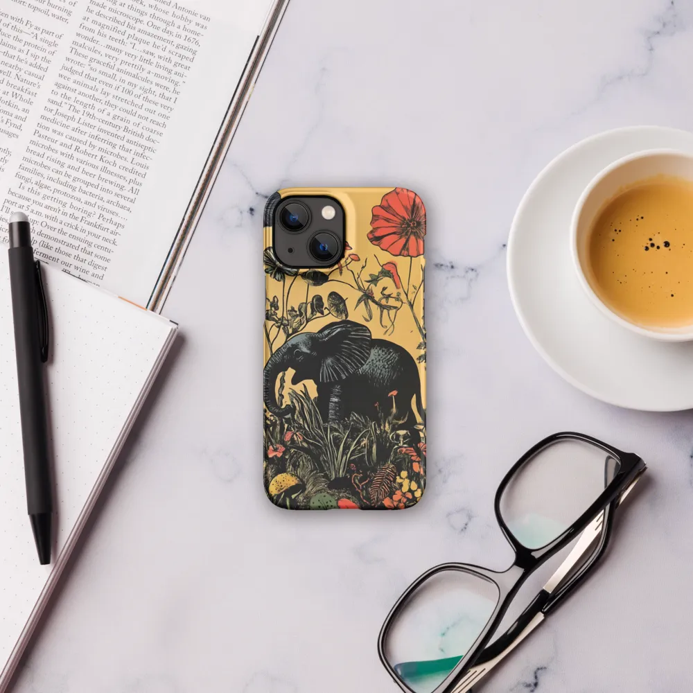 Floral Majesty: The Elephant's Sanctuary | Phone Case |  13 Mini | Snap Case | Matte
