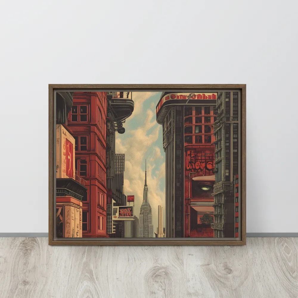 A Glimpse of Tomorrow: Urban Ambition | Canvas with Brown Frame | 16″×20″