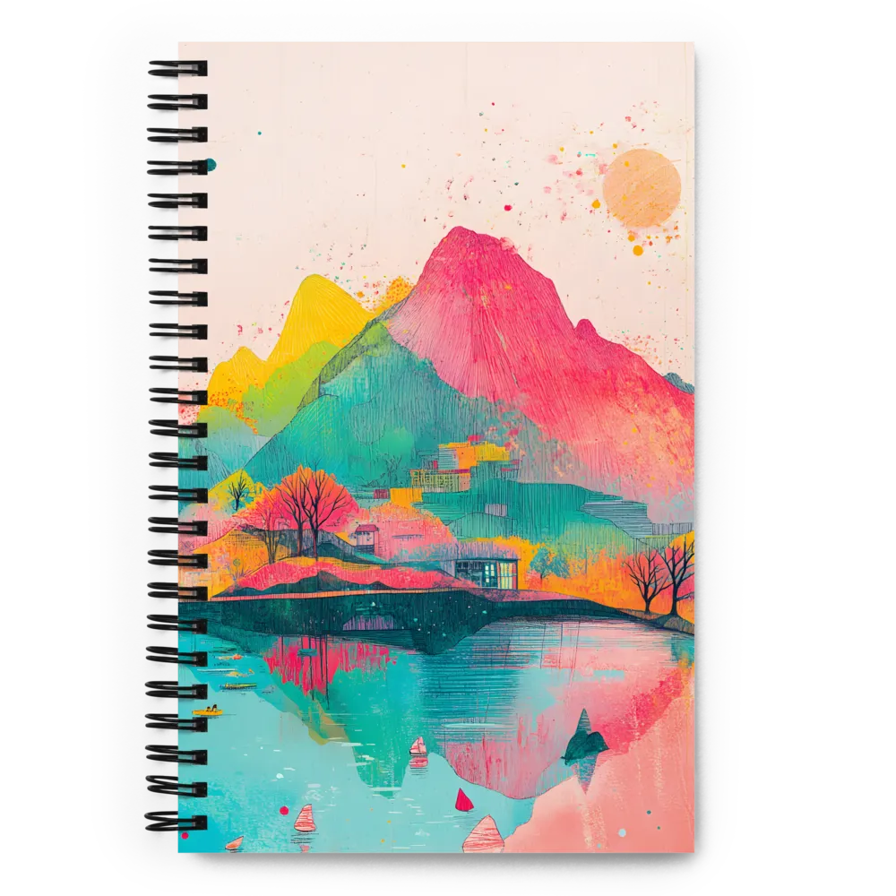 Vibrant Serenity: A Surreal Landscape | Spiral Notebook