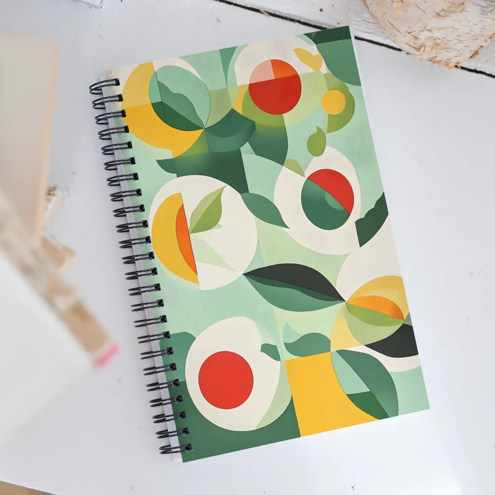 Harmony in Shapes: A Playful Abstract Design | Spiral Notebook