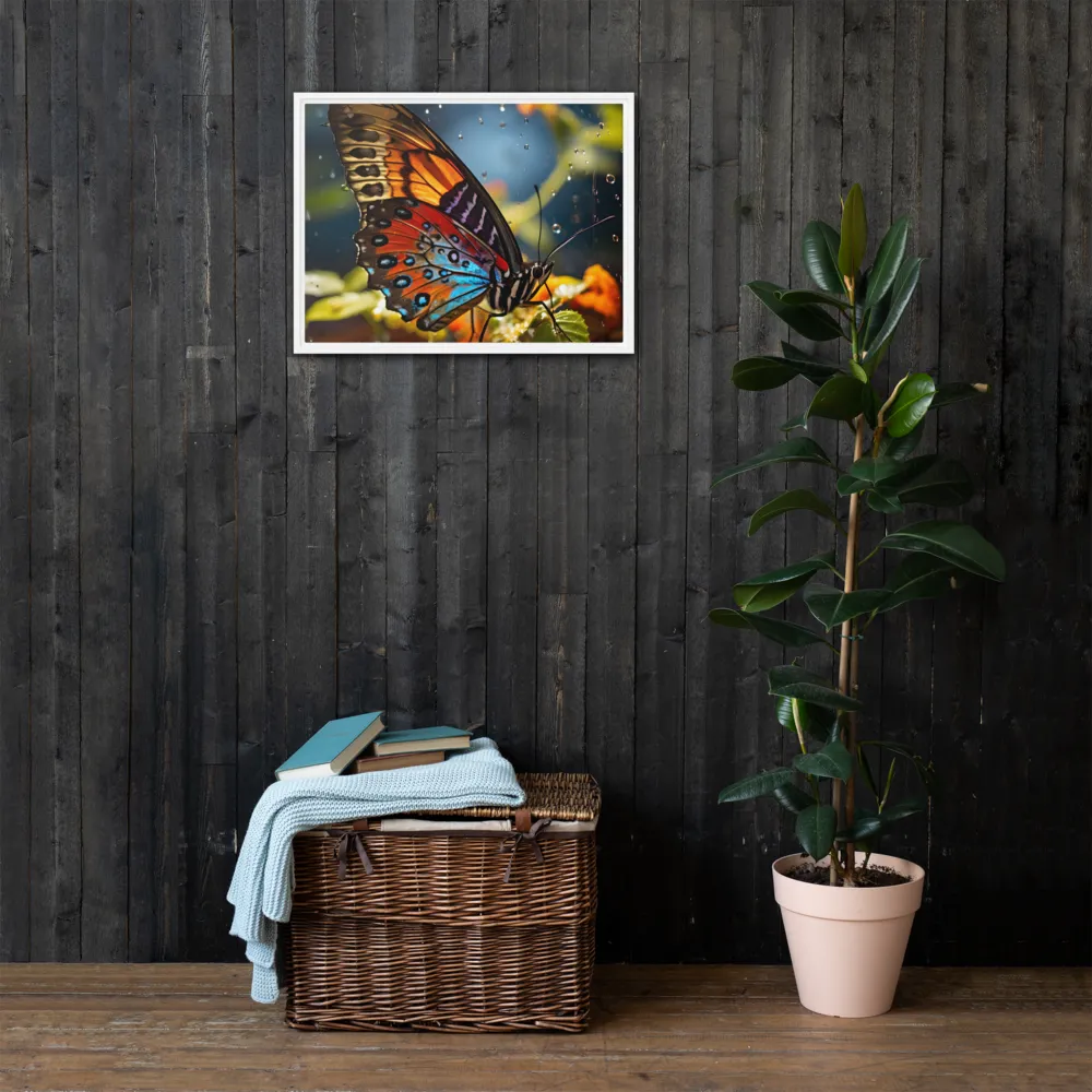 Dance of Colors: The Butterfly's Elegance | Canvas with White Frame | 18″×24″