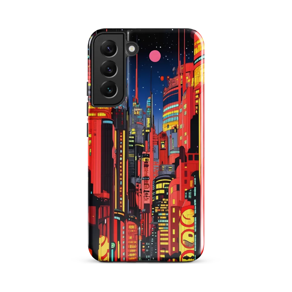 Neon Dreams: A Cyberpunk Cityscape | Phone Case |  S22 Plus | Tough Case | Glossy
