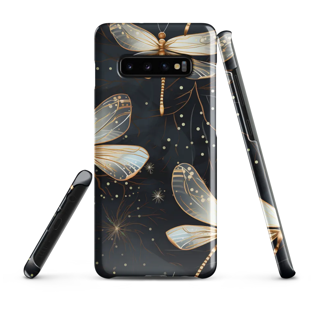 Ethereal Dance: Dragonflies in a Midnight Garden | Phone Case |  S10 Plus | Snap Case | Glossy