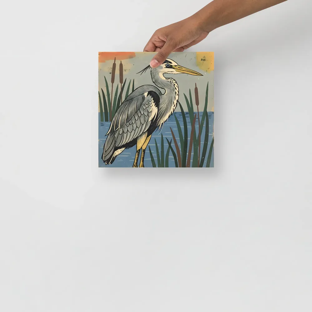 Marsh Heron 
 Poster | 10″x 10″
