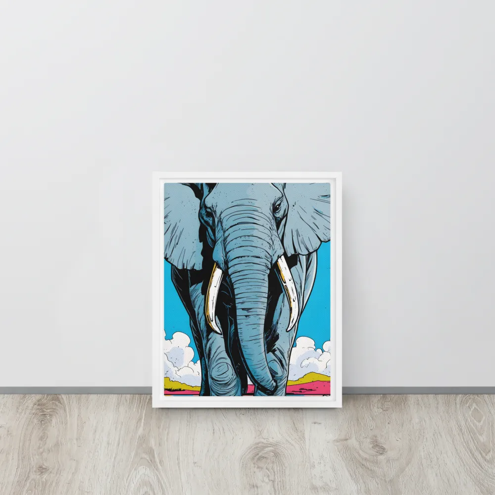 Majestic Presence: The Elephant | Canvas with White Frame | 11″×14″