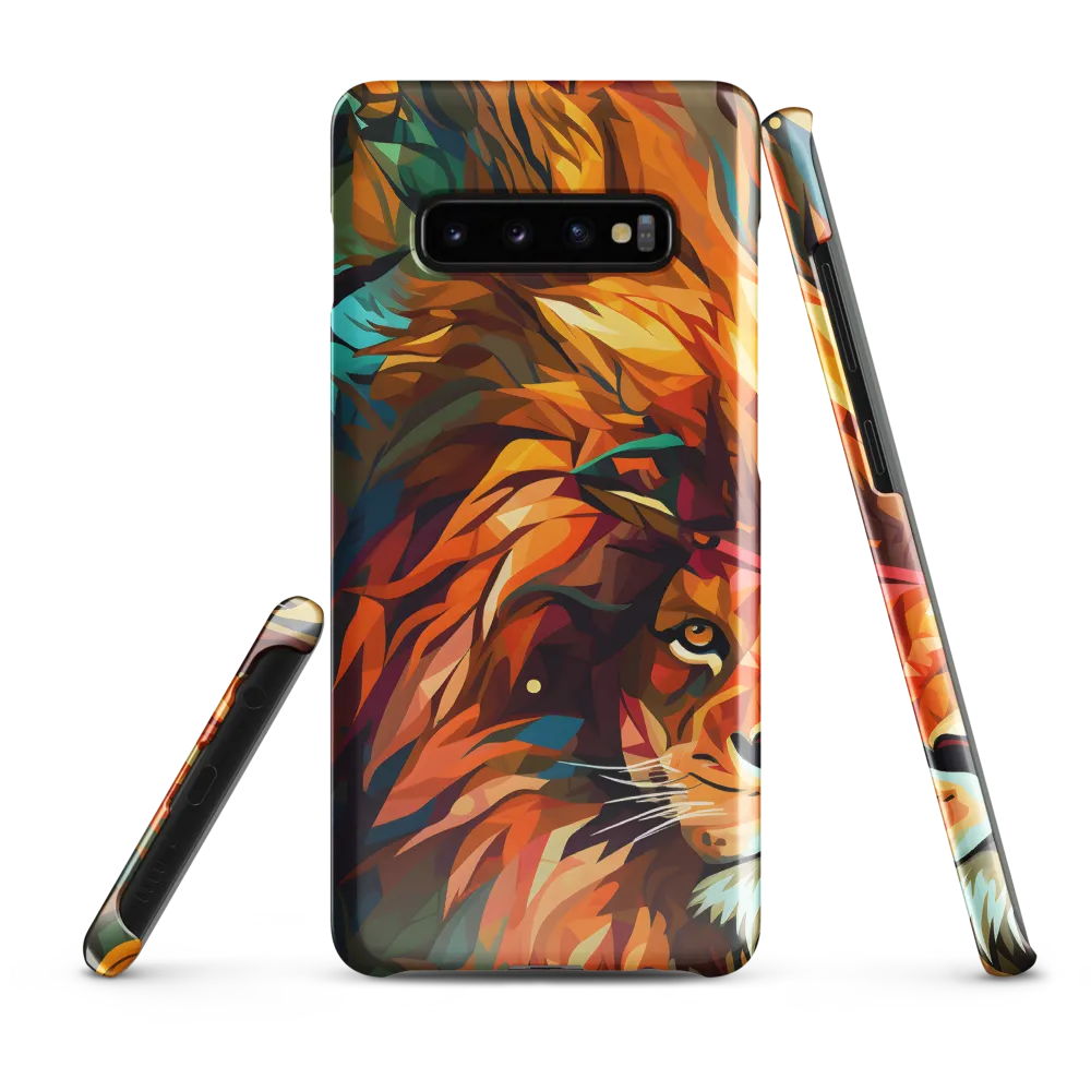 Majestic Gaze: The Polygonal Lion | Phone Case |  S10 Plus | Snap Case | Glossy