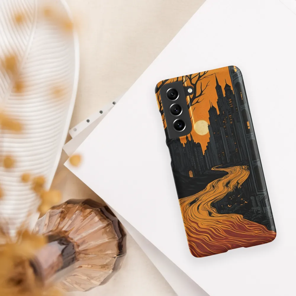 Eerie Cityscape: A Haunting Reflection | Phone Case |  S21 FE | Snap Case | Matte
