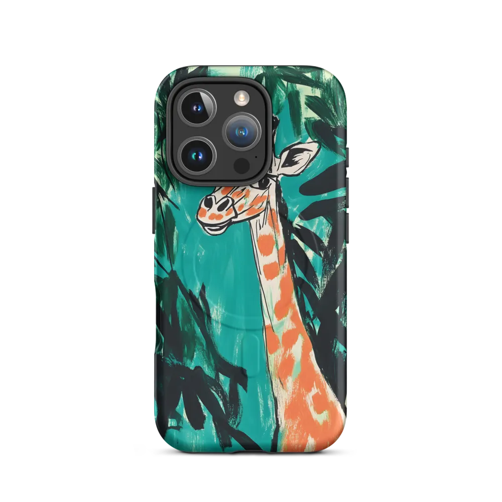 Curious Giraffe in Lush Greenery | Phone Case |  16 Pro | MagSafe® Tough Case | Matte