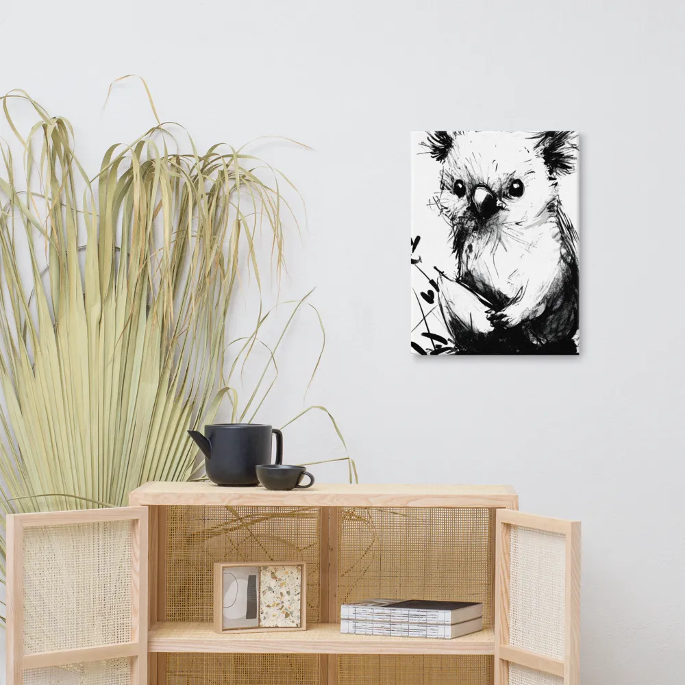 Whimsical Koala in Ink | Canvas | 18″×24″