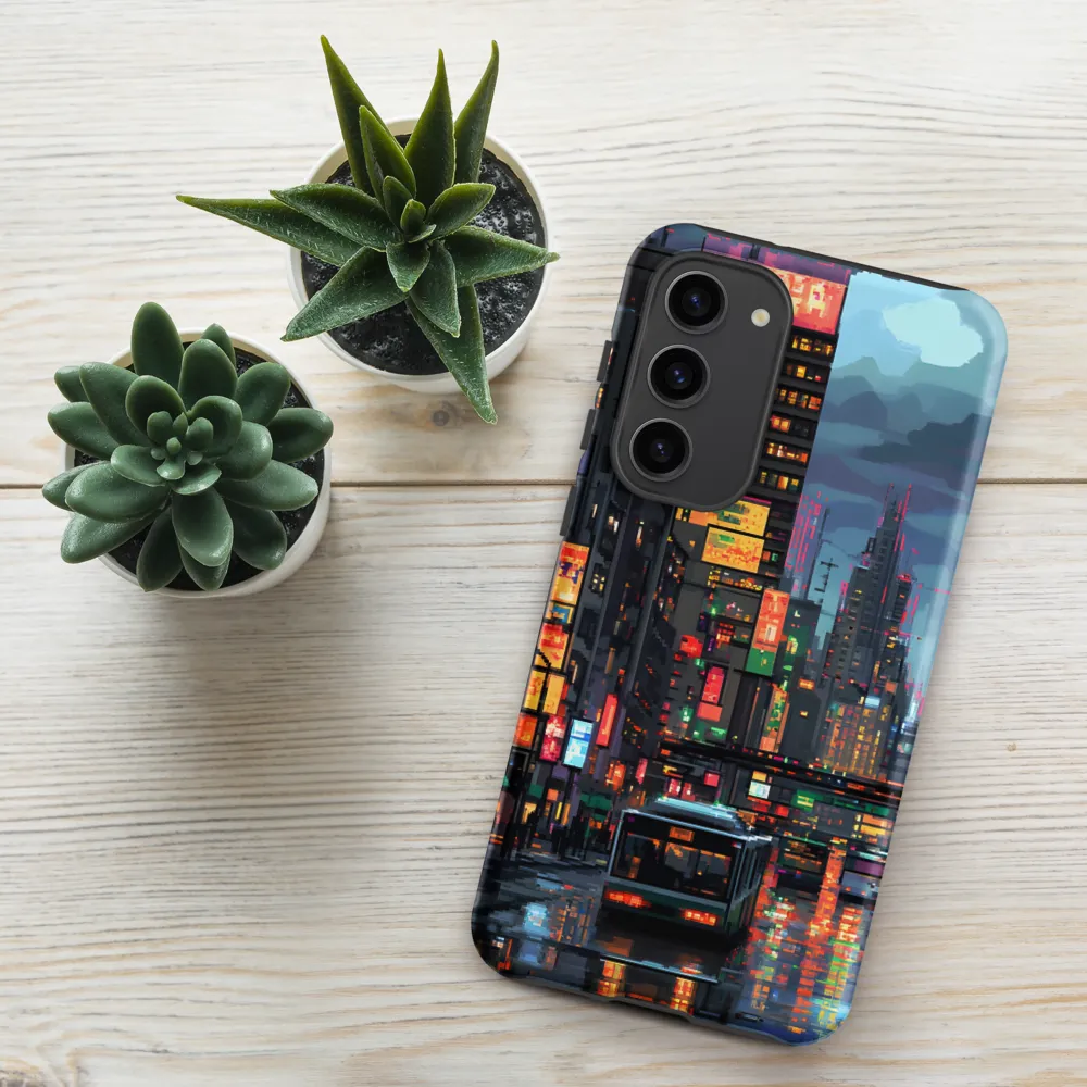 Neon Dreams: A Pixelated Urban Night