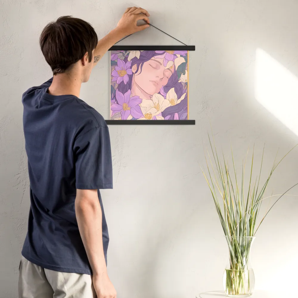 Harmony in Bloom | Poster With Black Wood Hanger | 14″×14″