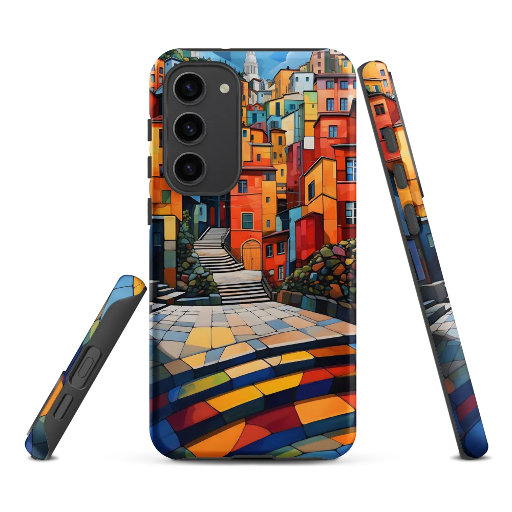 Vibrant Village: A Cubist Journey
