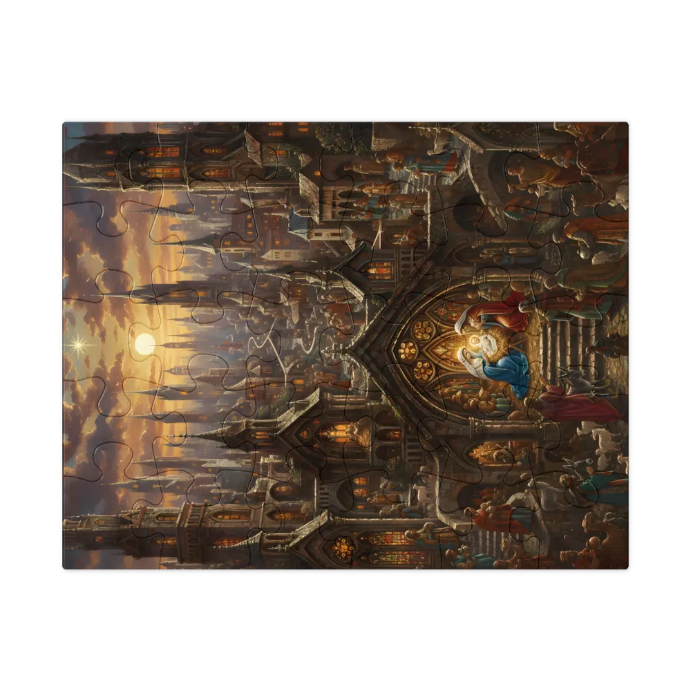 Gothic Nativity 
 Jigsaw Puzzle in Tin Box