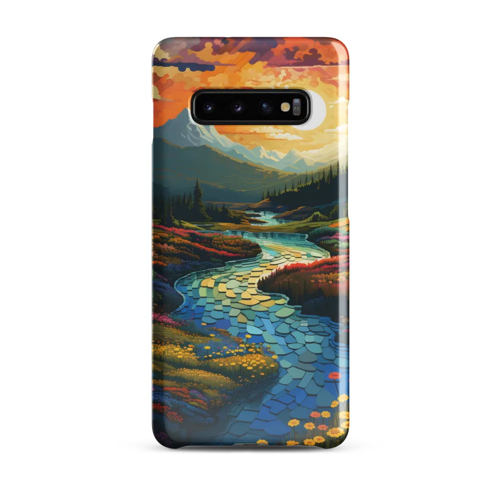 Serenity in Sunset: A Winding River's Embrace | Phone Case |  S10 Plus | Snap Case | Glossy