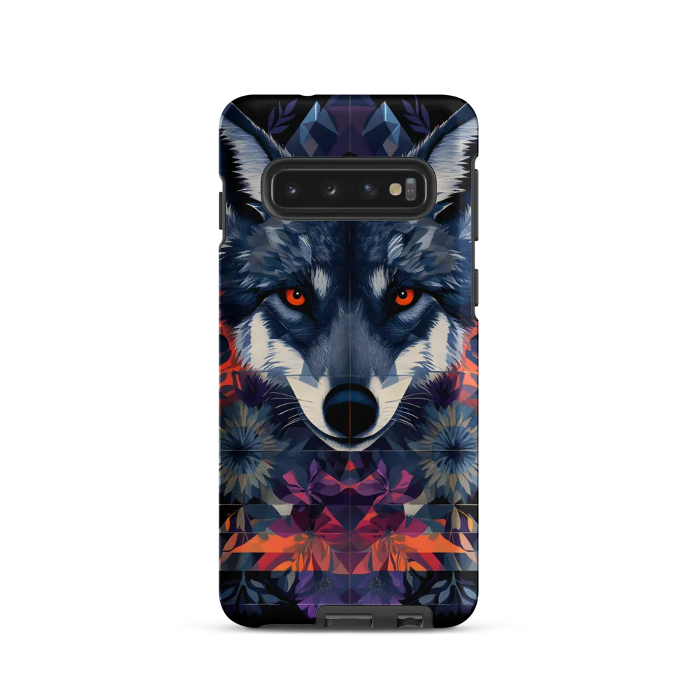 Mystical Wolf Amidst Floral Geometry | Phone Case |  S10 | Tough Case | Matte