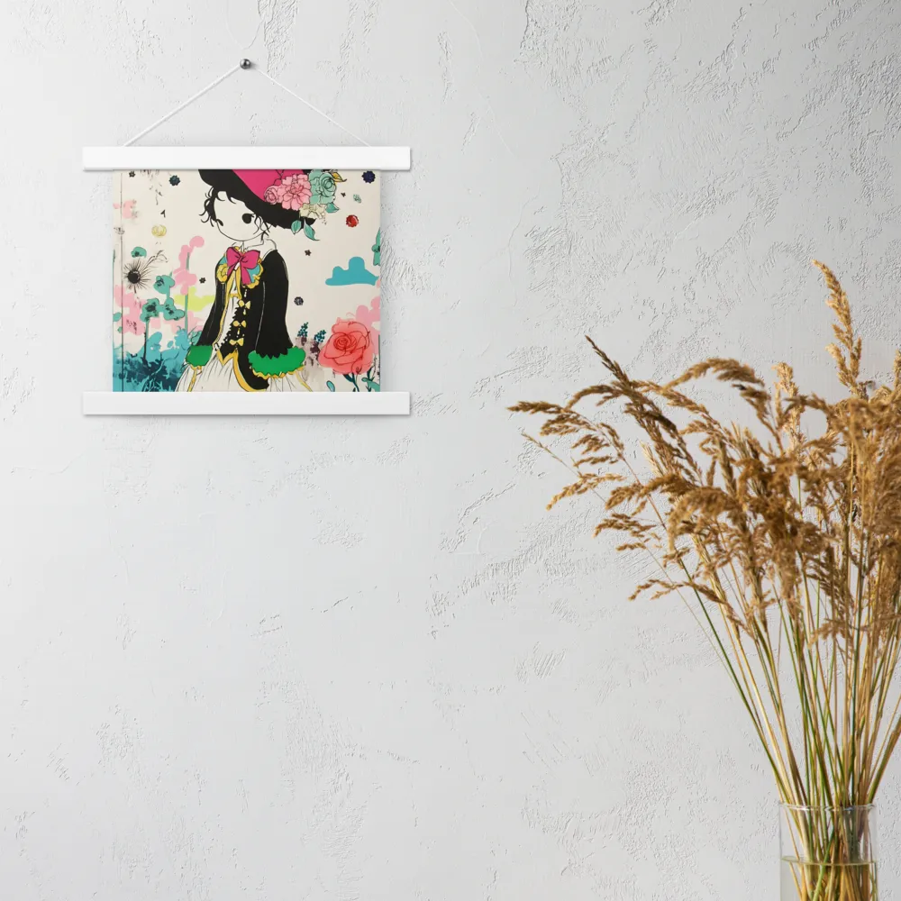 Whimsical Garden Reverie | Poster With White Wood Hanger | 10″×10″