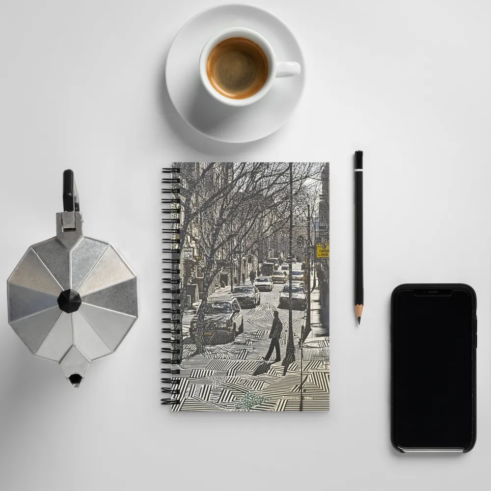 Urban Solitude: A Geometric Journey | Spiral Notebook