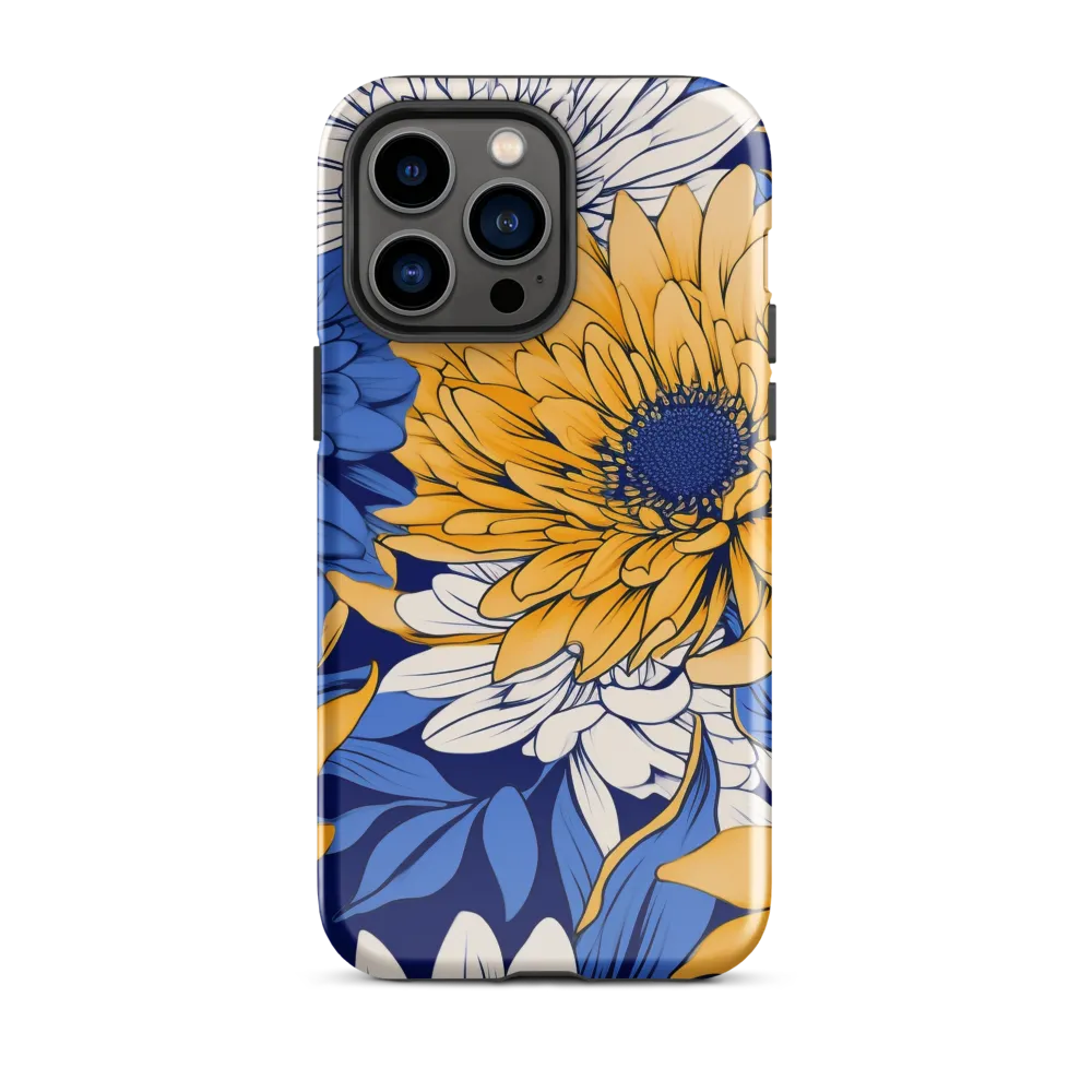 Floral Harmony in Blue and Yellow