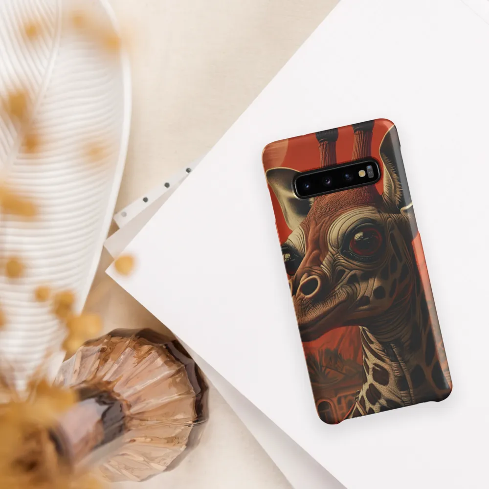 Whimsical Giraffe in an Orange Dreamscape