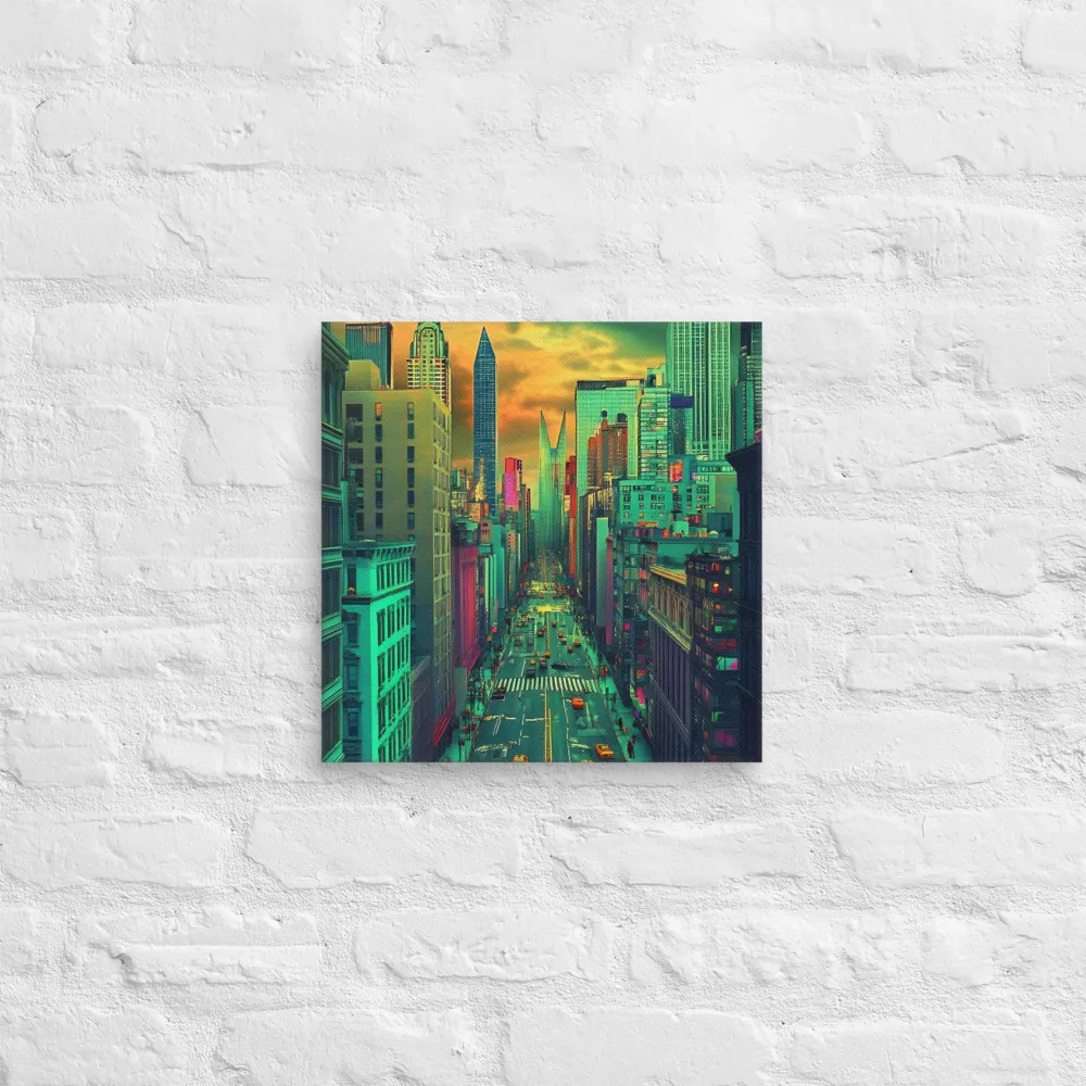 Urban Surrealism: Neon Dreams | Canvas | 14″×14″