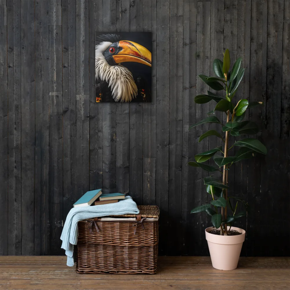 Majestic Hornbill Portrait | Thin Canvas | 16″×20″