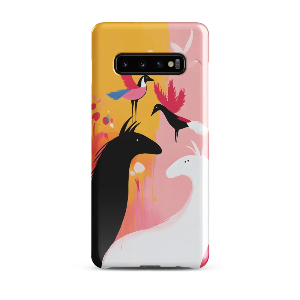 Harmony in Contrast: Horses and Birds | Phone Case |  S10 Plus | Snap Case | Glossy