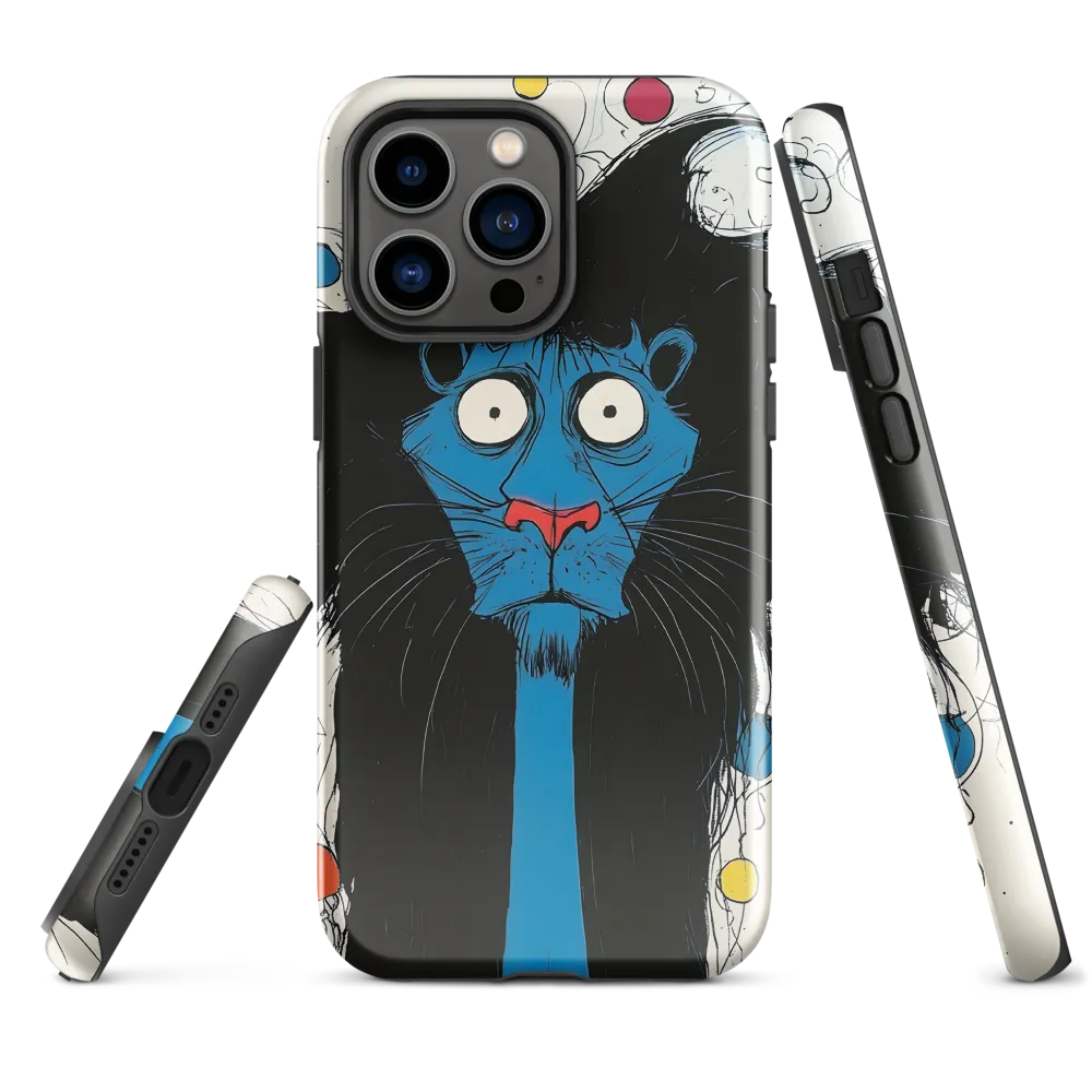 Whimsical Blue Lion
