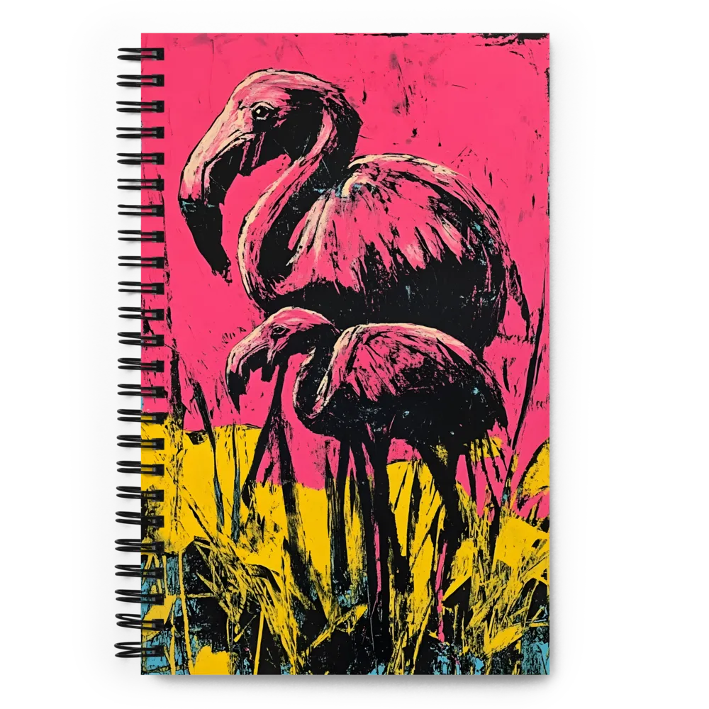 Flamingo Duet: A Pop Art Expression | Spiral Notebook