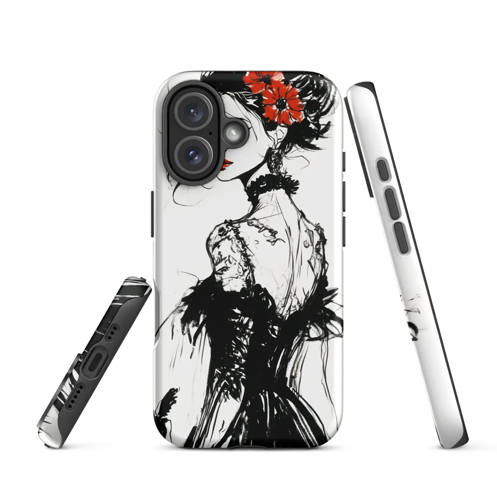 Elegance in Black and Red | Phone Case