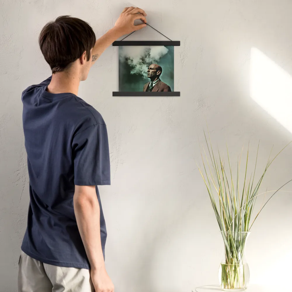 Clouded Thoughts | Poster With Black Wood Hanger | 10″×10″