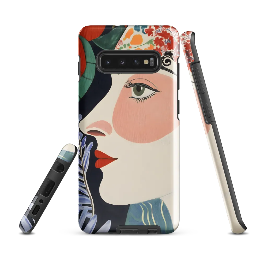 Floral Serenade: A Modern Portrait | Phone Case |  S10 Plus | Tough Case | Glossy