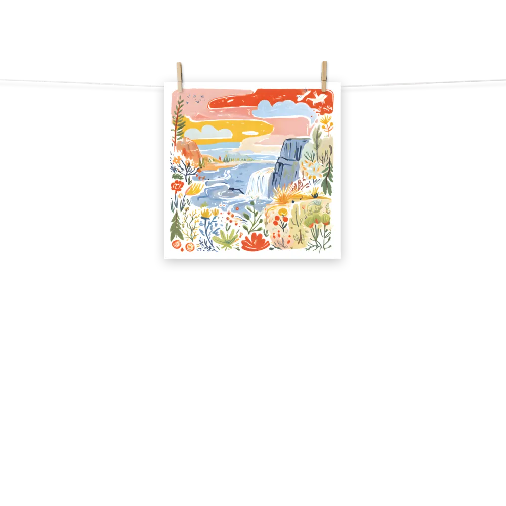 Wildflower Waterfall 
 Poster | 18″x 18″